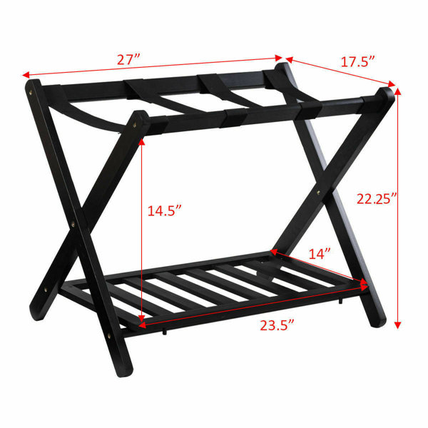 Costway Folding Luggage Rack with Shelf Travel Suitcase & Reviews Wayfair